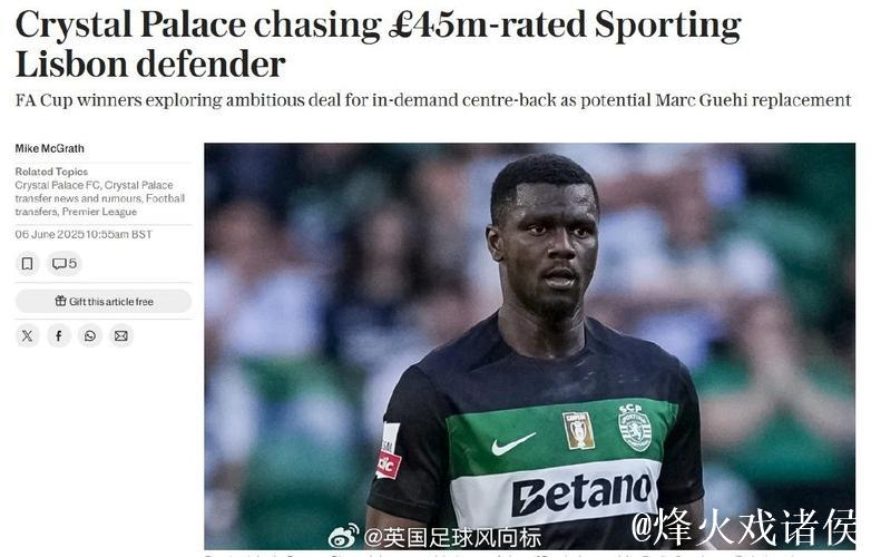 电讯报：水晶宫希望引进约翰逊，以补强阵容争取